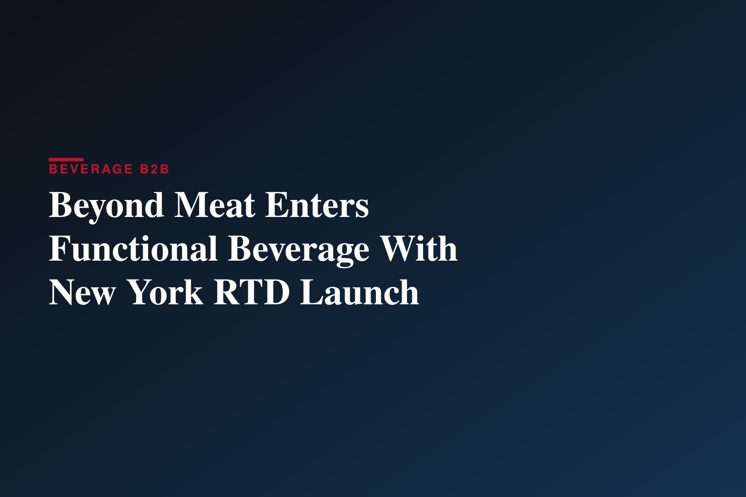 Beyond Meat® Launches Beyond Immerse™ in New York