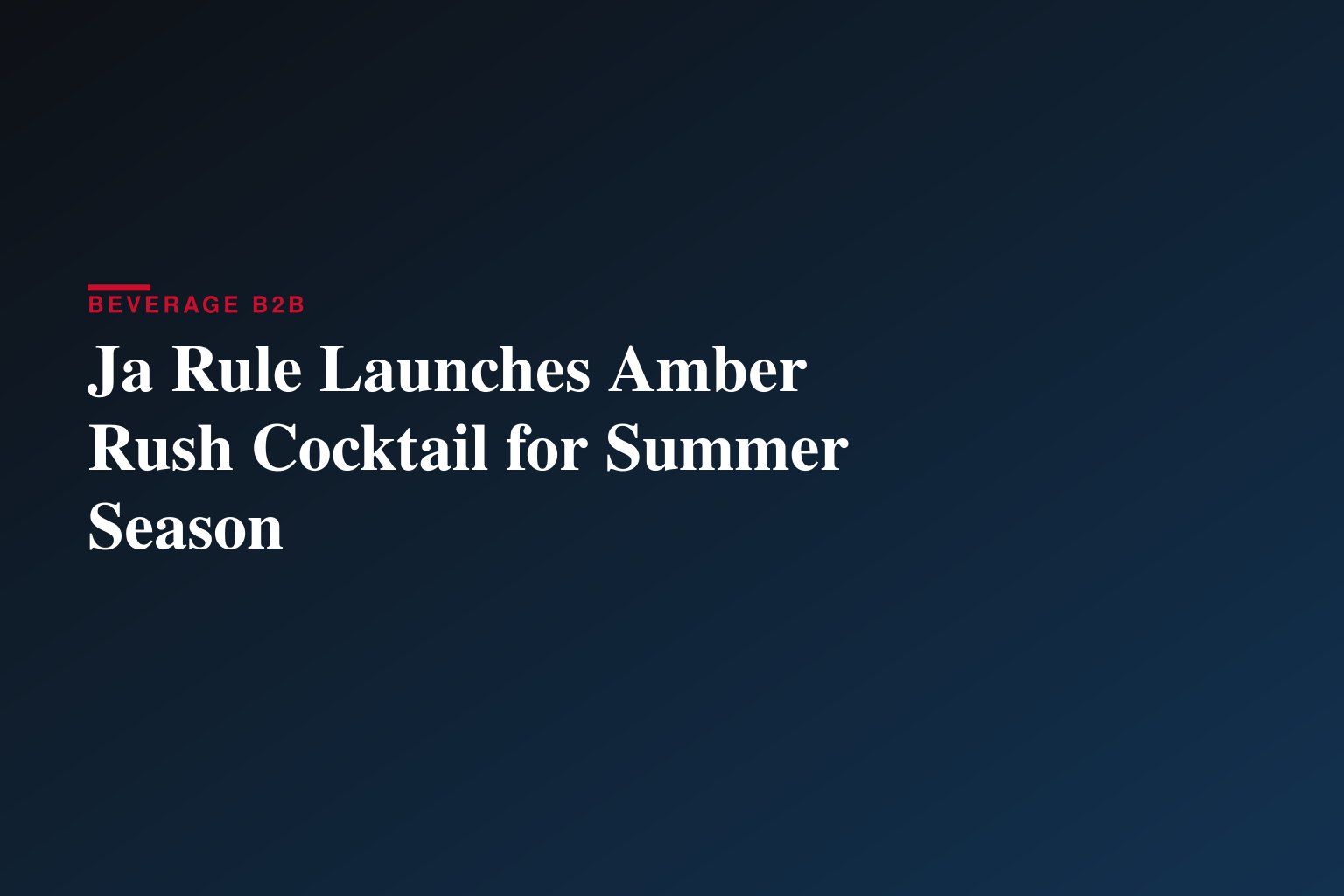Ja Rule Launches Amber Rush Cocktail for Summer Season