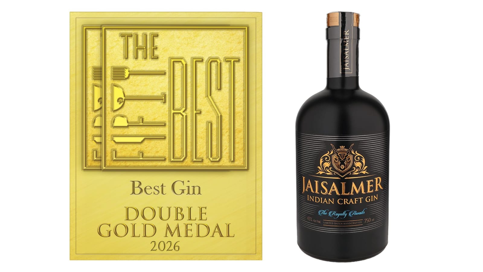 Jaisalmer Indian Craft Gin Earns Double Gold at Fifty Best