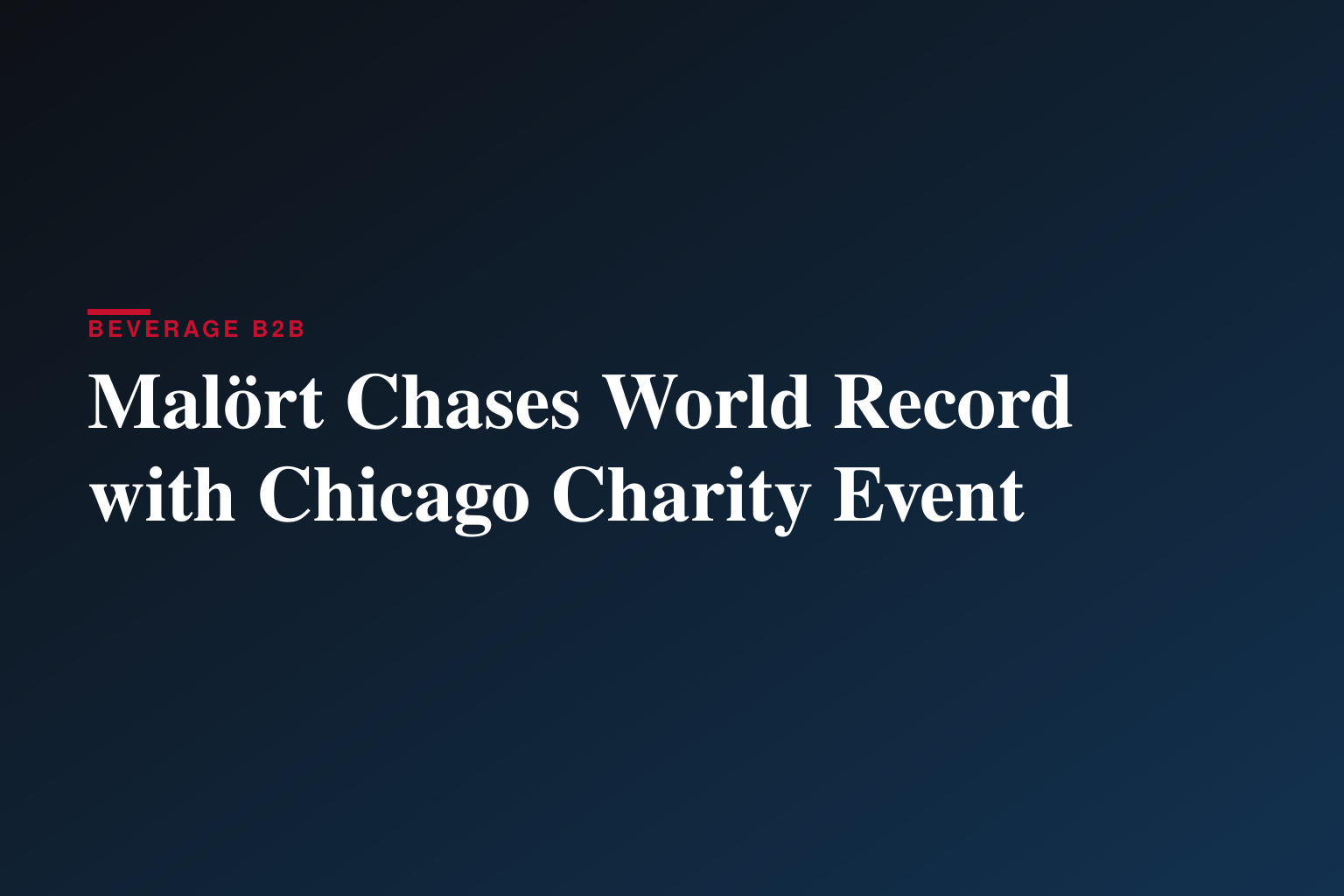 Malört Chases World Record with Chicago Charity Event