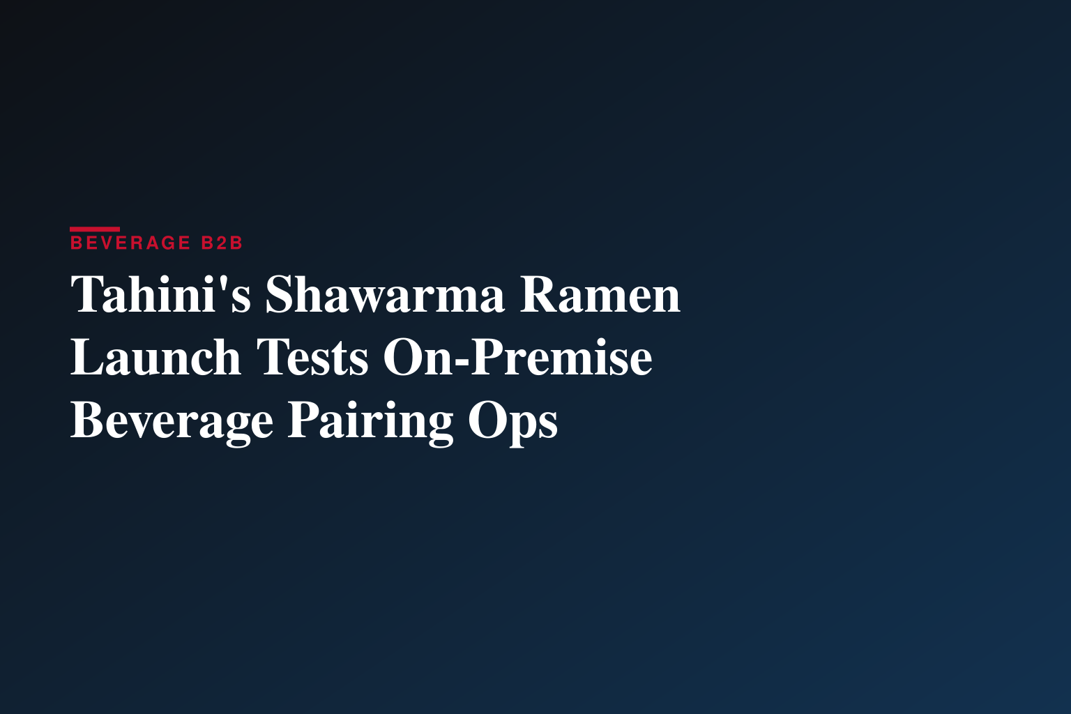 The Most Unexpected Food Combo Since Pizza Met Pineapple? Tahini’s Launches Shawarma Ramen