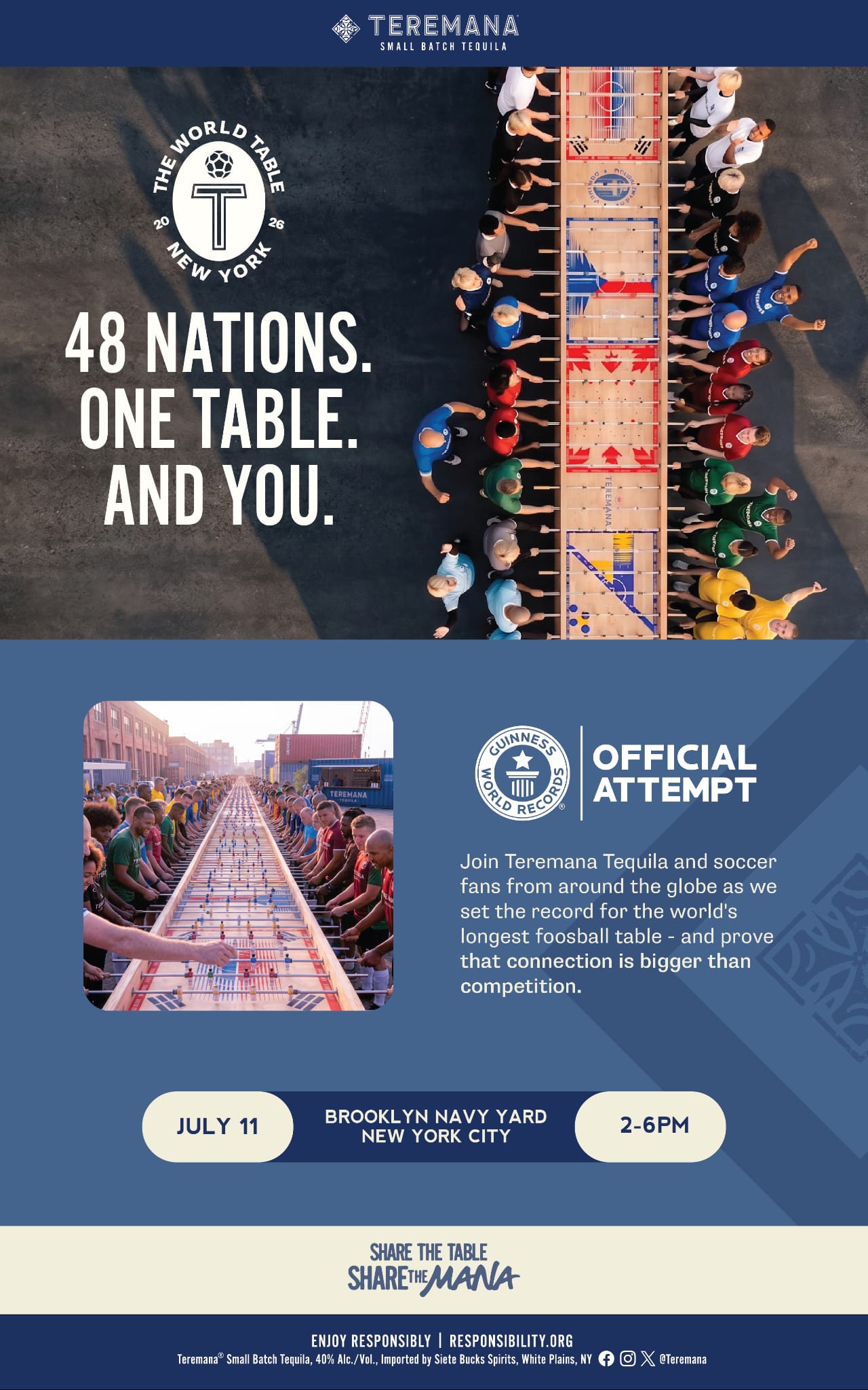 Teremana Tequila Breaks Foosball Record With 528-Foot Table in NYC