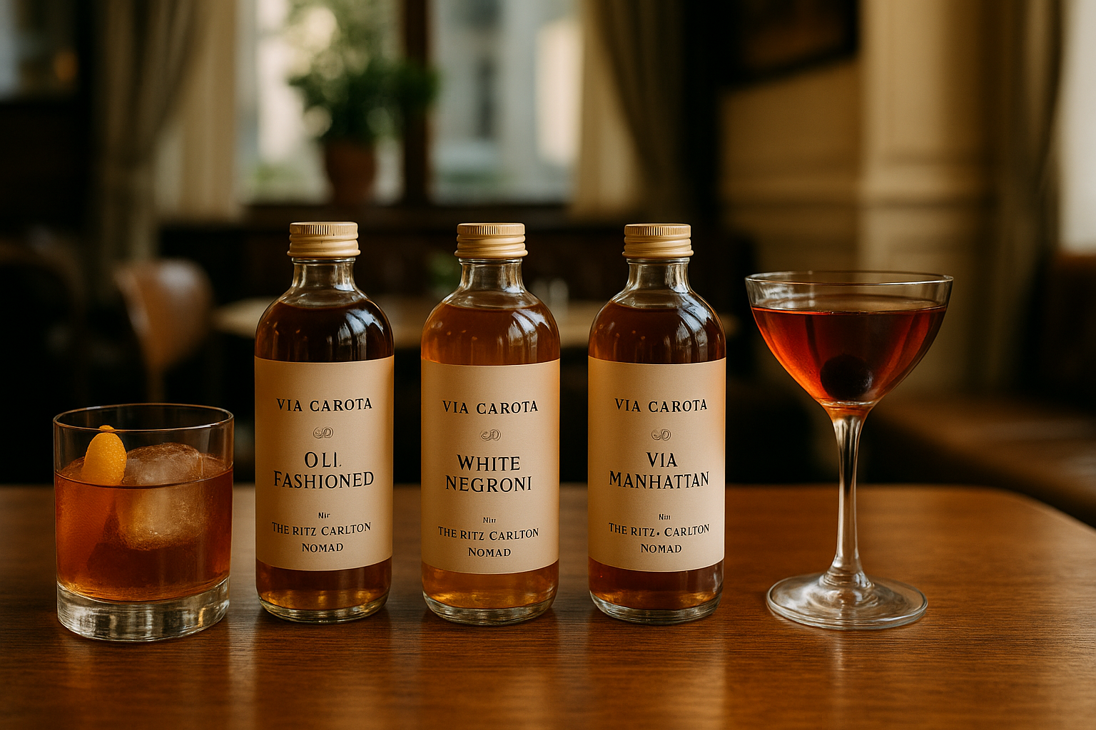 Via Carota, Ritz-Carlton NoMad Launch Co-Branded Bottled Cocktails